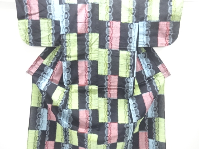 JAPANESE KIMONO / ANTIQUE KIMONO / COTTON / KURUME KASURI / CHECKERED